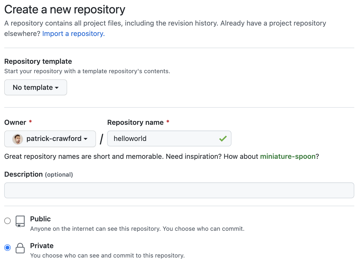 New repository page screenshot