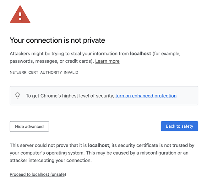 https self signed certificate chrome